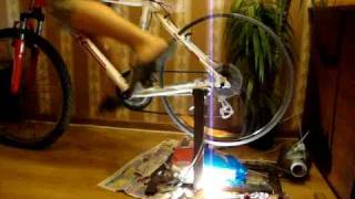 Car alternator  bicycle no batteries no magnets [upl. by Remliw]