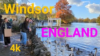 Walking Tour Windsor Castle  England UK  4k Video [upl. by Eioj]