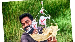 How To Make A Boat With Ice Cream Stick  ഒരു കാറ്റാടികപ്പൽ ഉണ്ടാക്കി ഓടിച്ചാലോ   M4tech [upl. by Yendic]