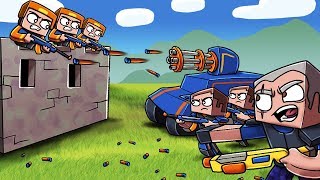 Minecraft  NERF TANK WAR Tanks with NERF MINIGUN Fort vs NERF TANK [upl. by Hamaso644]