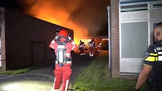 Uitslaande brand bij Mytylschool in Haren Video [upl. by Renner]