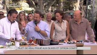 Recette  Filet de veau piqué aux olives et citron confit artichauts grillés et fenouils à lorange [upl. by Yrellih]