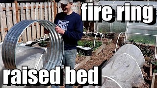 Setting Up a Fire Ring Raised Bed amp Reusing Old ContainerPotting Soil [upl. by Enamrahc]