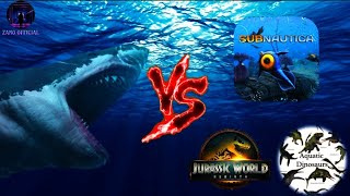 Megalodon VS Team Jurrasicworld Aquatic Dinosaur amp Leviathan In Subnautica Edit by Zanoofficial [upl. by Eiuqcaj]