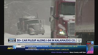 MSP Pileup involving 38 vehicles shuts down EB I94 [upl. by Latreshia]