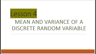 GRADE 11  STATISTICS amp PROBABILITY  LESSON 4  MEAN VARIANCE AND STANDARD DEVIATION [upl. by Kelcie]