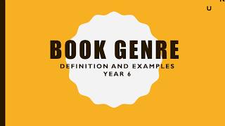 ENGLISH YEAR 6  BOOK GENRE [upl. by Trebliw]