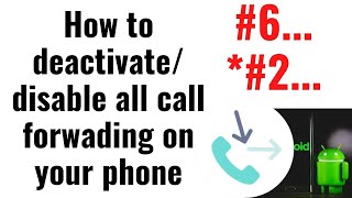 How to deactivate call forwardingHow can i cancel call divert how to deactivat call forward on mtn [upl. by Atirma]