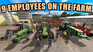 9 PERSON CREW CULTIVATING PLANTING amp FERTILIZING  EP14  FARMING SIMULATOR 2017 [upl. by Yroj]