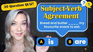 Subject Verb Agreement Quiz for English Students  30 Test Questions [upl. by Mario]