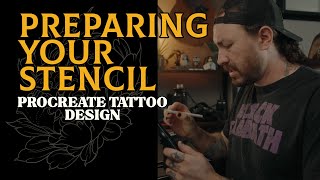 TATTOO STENCIL PREP  lining in precreate [upl. by Arrek714]