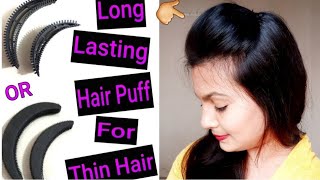 Hair Puff For Thin Hair Using Banana BumpitsEasy Hair Puff Tutorial In HindiAlwaysPrettyUseful [upl. by Nipahc]