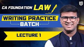 CA Foundation law Question amp Answers Writing Practice Batch  Lec1  CA Indresh Gandhicafoundation [upl. by Reitrac]