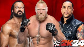 Drew McIntyre Vs Brock Lesnar Vs Damian Priest  Beast Brawl  WWE2K24 [upl. by Eldon]