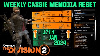 The Division 2 quotWEEKLY CASSIE MENDOZA RESET TU19 LEVEL 40quot January 17th 2023 [upl. by Drofwarc]