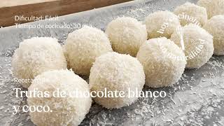 Trufas de chocolate blanco y coco 🥥🧆🍫 [upl. by Wycoff]