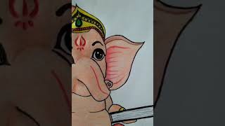 🥰Parvatichya golu molu sonulya le 🥰🙏ganpati drawing🙏  Ganpati Bappa morya 😍😍 [upl. by Rosene]