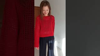 EasyampFAST Crochet SWEATER IDEA3ROWS OF MESH STITCH SIMULTANEOUSLY crochet crochetidea [upl. by Caundra]