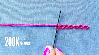 Basic Hand Embroidery Stitches  Chain Stitch [upl. by Hedelman]