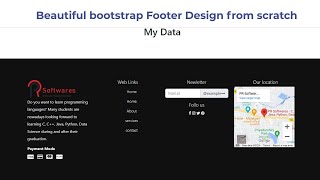 bootstrap footer with social media icons  PR softwares [upl. by Pheni245]