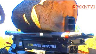 Electric Log Splitter Tips FUN splitting firewood [upl. by Eanal]