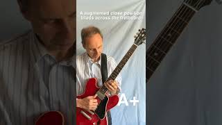 A augmented triads in close position across the fretboard guitar guitarpractice jazz chords [upl. by Nnaik]