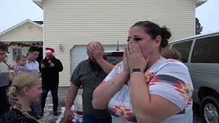 Parents of 12 break down sobbing when they discover what Secret Santa has brought them [upl. by Rehpinnej890]