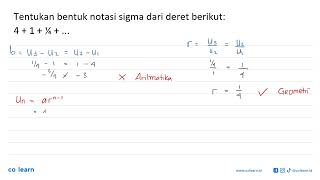 Tentukan bentuk notasi sigma dari deret berikut 4 1 [upl. by Ahens]