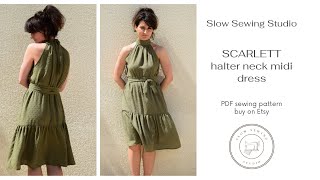 DIY Halter Neck Midi Dress Scarlett  Sewing Tutorial  PDF pattern [upl. by Ragnar]