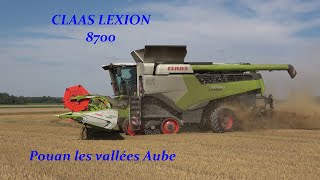 MOISSON 2022 CLAAS LEXION 8700 VARIO 1230  POUAN LES VALLEES  AUBE FRANCE [upl. by Queena]