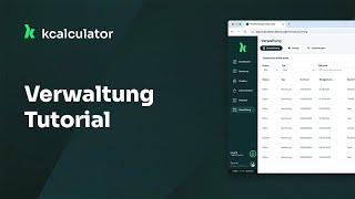 kcalculator Tutorial  Verwaltung [upl. by Atsejam275]