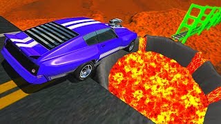 Beamng drive  Open Bridge Crashes over Volcano on MARS 3 Jumping into Volcano Crashes [upl. by Risley911]