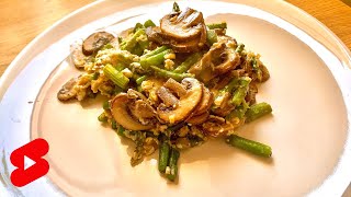 TRY THIS mediterranean recipe Asparagus and Mushrooms “Revuelto” broken omelette shorts recipes [upl. by Ubana]