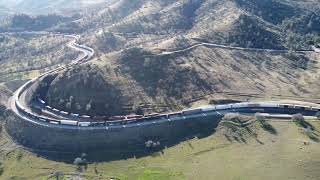 Tehachapi Loop  two trains in thirteen minutes [upl. by Ailito]