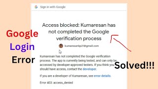 Access Blocked Resolving Google OAuth Login Error redirecturimismatch [upl. by Kaitlynn]