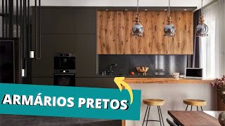 LINDAS COZINHAS COM ARMÁRIOS PRETOS  DICAS PARA DECORAR [upl. by Stefano]