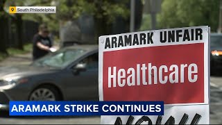 Aramark strike continues as Wells Fargo workers continue to seek higher wages better benefits [upl. by Anaujnas]