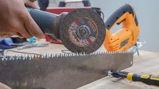 Amazing Invent Recycle Band Saw Blade To Useful Hand Saw Blade [upl. by Ekusoyr]