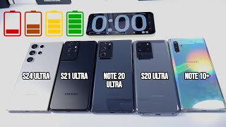 S24 Ultra VS S21 Ultra VS Note 20 Ultra VS S20 Ultra VS Note 10 Plus  PUBG Battery Drain Test [upl. by Sheffield]