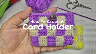 ✨How To Crochet Checkered Wallet Card  Simple and Easy [upl. by Cirderf618]