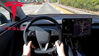 NEW TESLA MODEL 3 HIGHLAND STANDARD RWD PROPULSION  4K POV ASMR TEST DRIVE  DRIVENGER [upl. by Yelime]