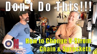 How to Replace Vstrom Chain and Sprockets [upl. by Anerroc]