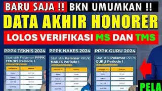 🔴 BARU SAJA BKN UMUMKAN PELAMAR PPPK HONORER YANG TMS [upl. by Oilisab943]