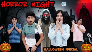 HORROR NIGHT  Halloween Special Horror House  Family Comedy Challenge  Aayu and Pihu Show [upl. by Oaht]