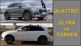 SLIP TEST  QUATTRO  ULTRA vs TORSEN Audi Q5 II vs Audi Q5 I  4x4testsonrollers [upl. by Atilegna321]