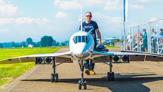 WORLDS LARGEST RC CONCORDE TURBINE JET MODEL 149KG 10 METERS FULL FLIGHT DEMONSTRATION [upl. by Durst]