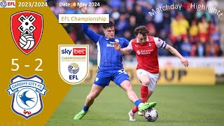 Rotherham United 52 Cardiff City Matchday46 EFL Championship 2324 Highlight [upl. by Ellehcem]