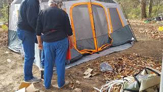 Ozark Trail 10 Person Instant Cabin Tent Unboxing and set up [upl. by Nnep]