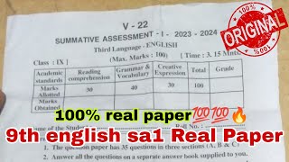 💯ap sa1 9th class english Question paper 20239th class hindi sa1 question paper 2023 with answers🔥 [upl. by Ruggiero]