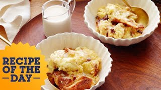 Recipe of the Day Giadas Panettone Bread Pudding with Amaretto Sauce  Food Network [upl. by Nohsyt]